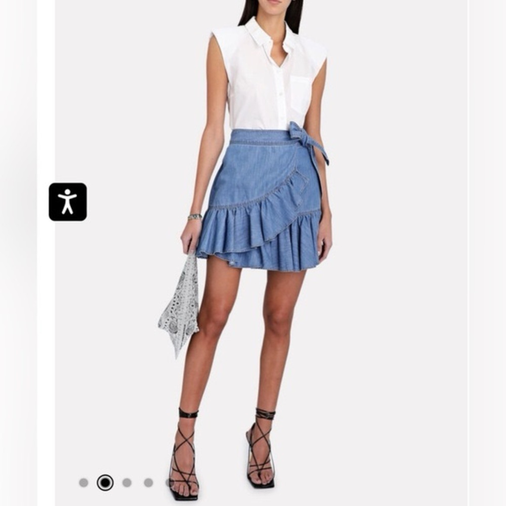 NWT VERONICA BEARD Skirt Blue Jean MEMPHIS Ruffled MINI NWT